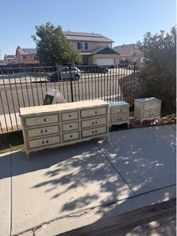 Vintage French Provincial Dresser and Nightstand Set