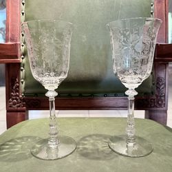Vintage Heisey Orchid stemware (Set Of 2)