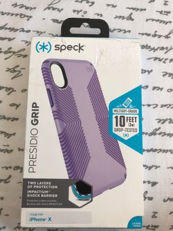Speck iPhone X Case Presidio Grip,Purple
