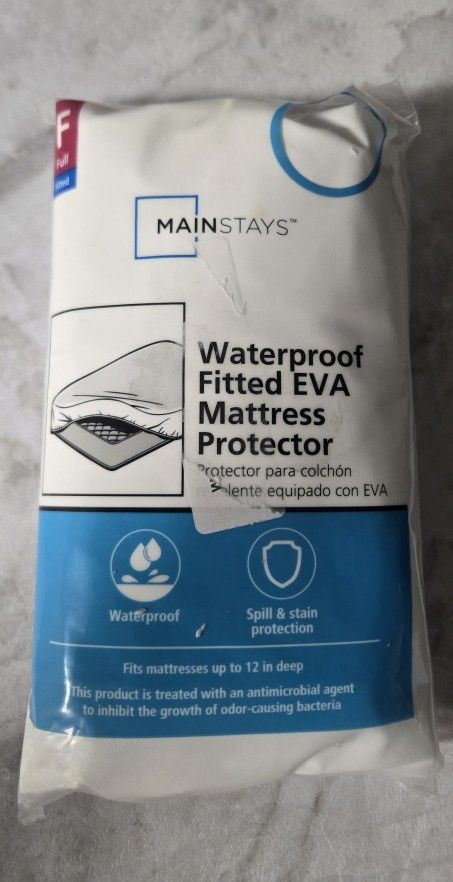 Mainstays NexGen Waterproof Anti-Allergen Zippered Mattress Protector, Full bed