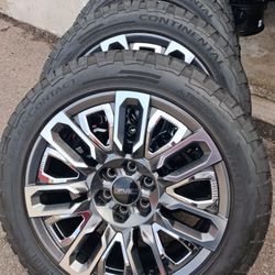 2025 NEW OEM ORIGINAL TAKEOFFS GMC YUKON DENALI ULTIMATE 22 INCH HAVE TPMS SENSORS TIRES CONTINENTAL 97 % $ 2299 