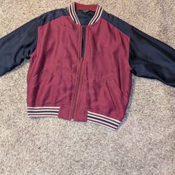Mens vintage Christian Dior Monsieur silk bomber jacket in size XL.