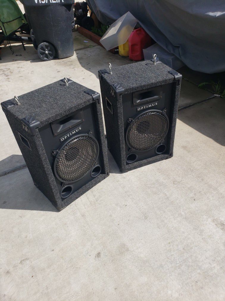 Optimus PA DJ BAND 12" Speakers Set Of 2 ...200 Price Drop 120 FIRM  NO LESS  See Pictures Specs Details 