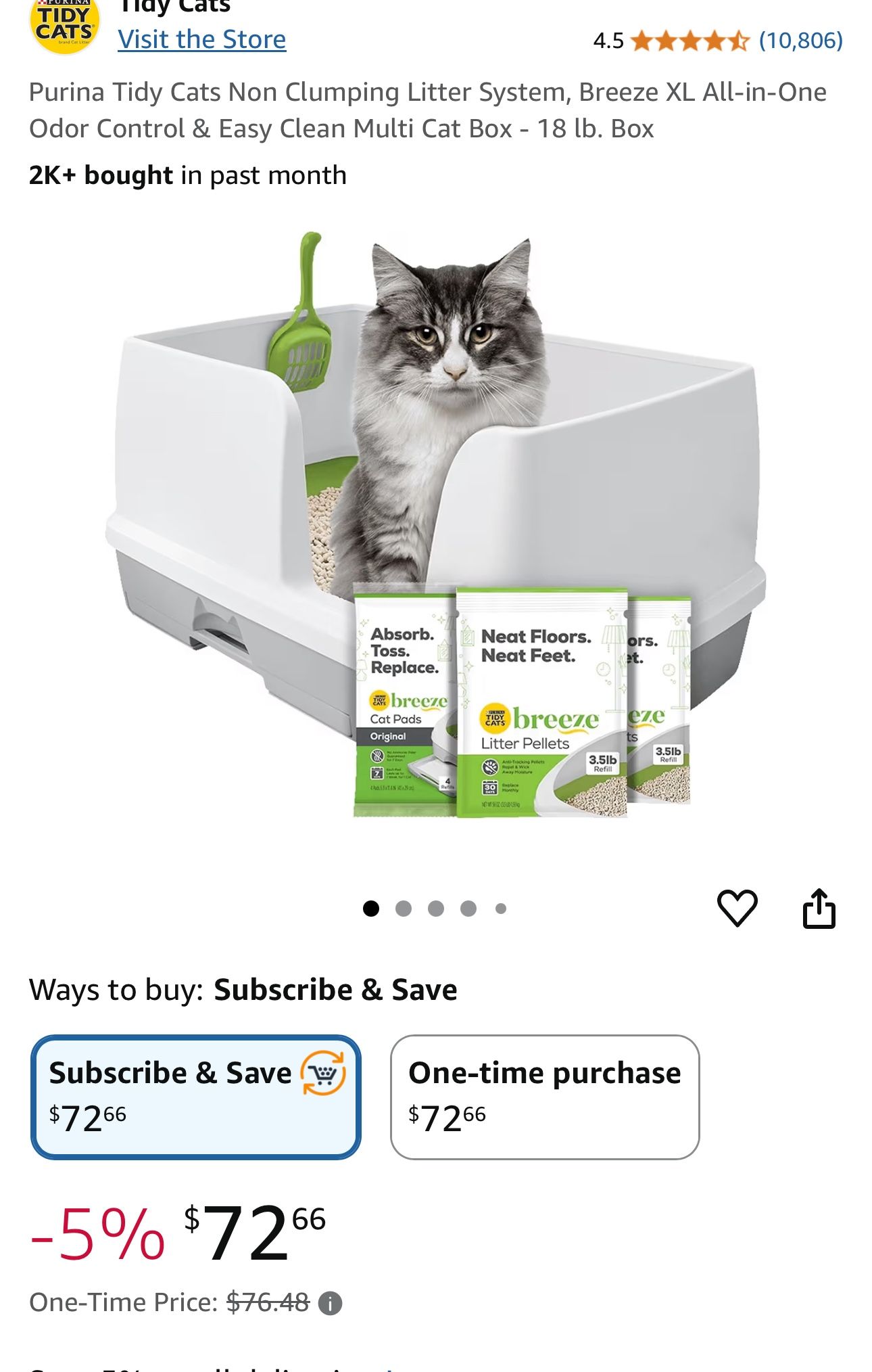 Tidy Cats Pellet Liter Box XL and Large Box