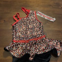 Red and black dance costume sz L