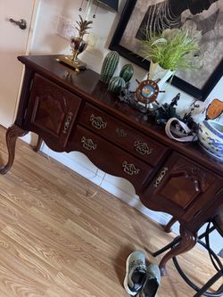 Mahogany hardwood console side table