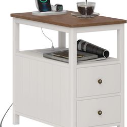Modern End Table with Charging Station and USB Ports