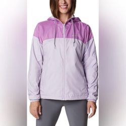 Columbia Lilac Flashforward Fleece NEW M Lined Windbreaker Zippered Pockets