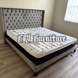 NEW KING BED FRAME WITH MATTRESS 