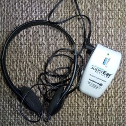 Personal Sound Amplifier Rechargable Black Headphones SuperEar Padded Adjustable