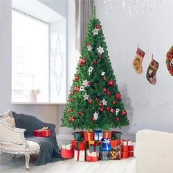 7.5' Artificial Christmas Tree, Regular Unlit Spruce Type, 1011 PVC Tips, Foldable Stand, Detachable Structure for Easy Storage