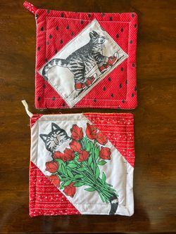 2 Kliban Cat Pot Holders
