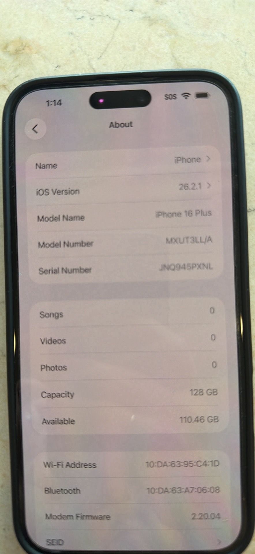 I phone 16 plus 128gb