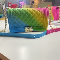 Rainbow Rubber Purse