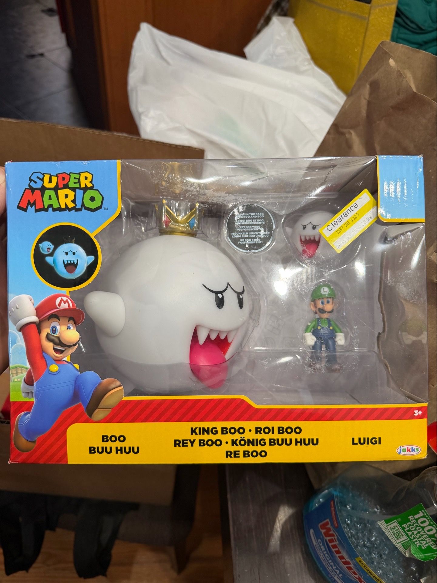 JAKKS Pacific Super Mario King Boo, Boo & Luigi Glow-in-the-Dark Figure Set