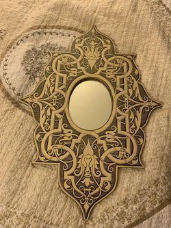 Custom made Diamond shaped Mirror 1960s handcraft 25.5 x 36.5