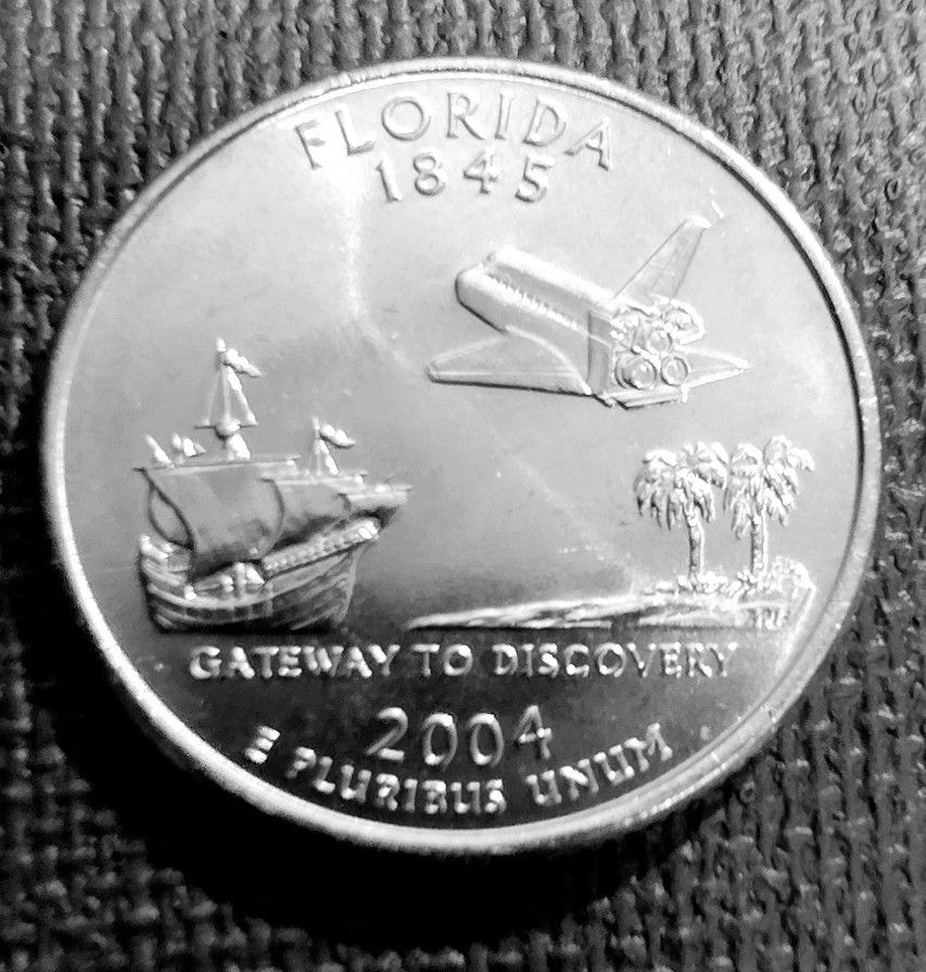 2004-P Florida State Quarter Uncirculated From US Mint Roll.