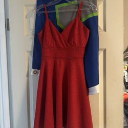 Red sparkly semi-formal dress