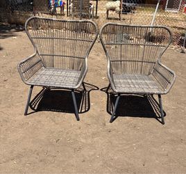 Iron & Wicker Set of 2 chairs