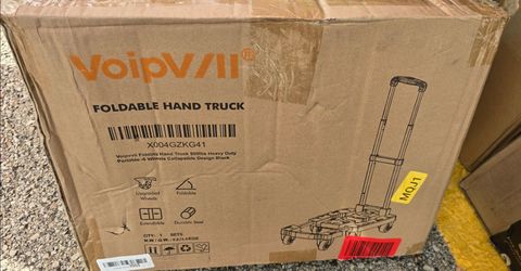 Voipvvii Folding Hand Truck 500lbs, Portable Heavy Duty Dolly Cart, 6 Wheels Collapsible Luggage Car