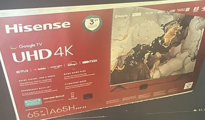 65”  4K UHD  Hisense TV