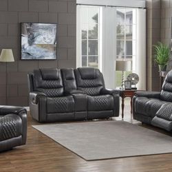 2pc Top Grain Genuin Leather Recliner Sofa And Loveseat 