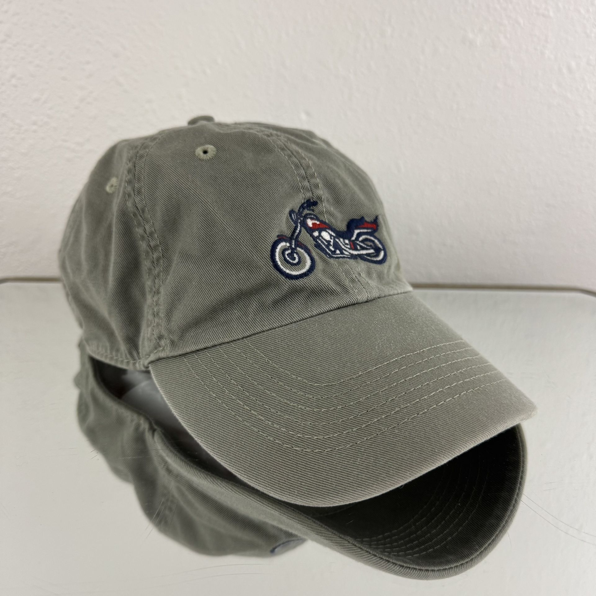 LIFE IS GOOD Greenish Grey Embroidered Motorcycle Biker Y2K Baseball Cap Hat