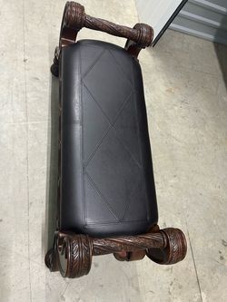 Brown Leather Bench