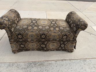 gant, High-Quality Vintage Upholstered Bench – Black & Gold