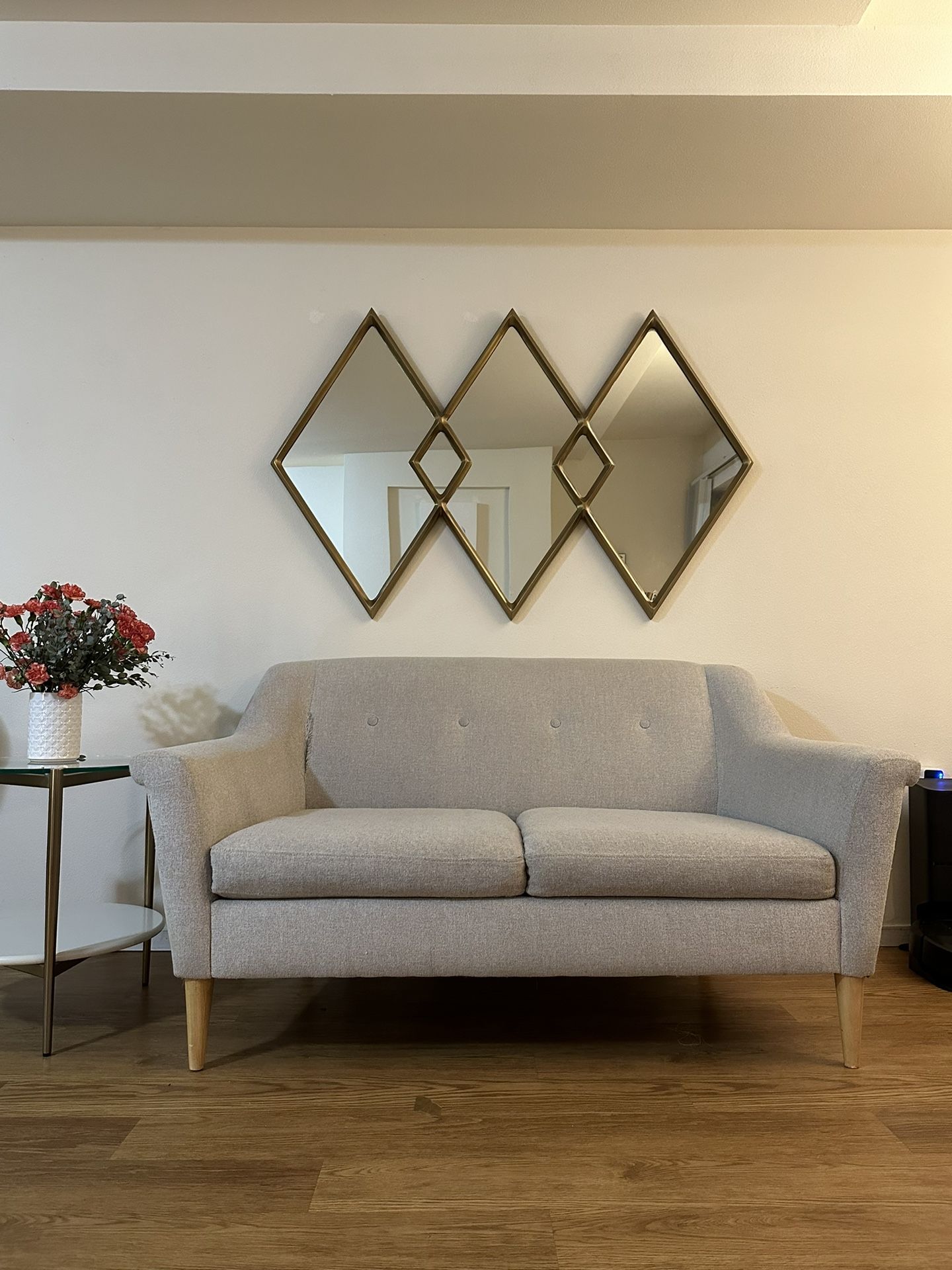 West Elm, Finn 60.5” Loveseat, Chenille Tweed, Frost Gray