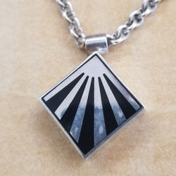 Sterling Silver And Onyx Necklace 