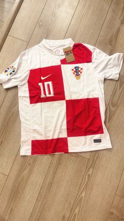 Croatia Style Soccer Jersey #10 Modric Men’s Football Shirt White Red New Size L