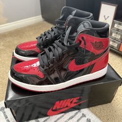 Jordan 1 High Patent Leather Breds Size 9 Men’s Used Super Clean 