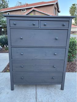 Gray Solid Wood 6 Drawer Hemnes Dresser Chest of Drawers Furniture Great Condition