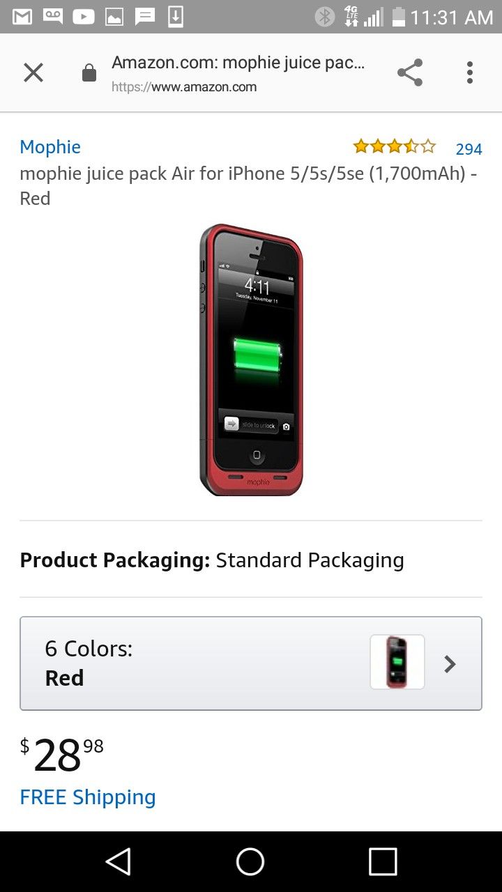 Mophie juice pack air iPhone 5