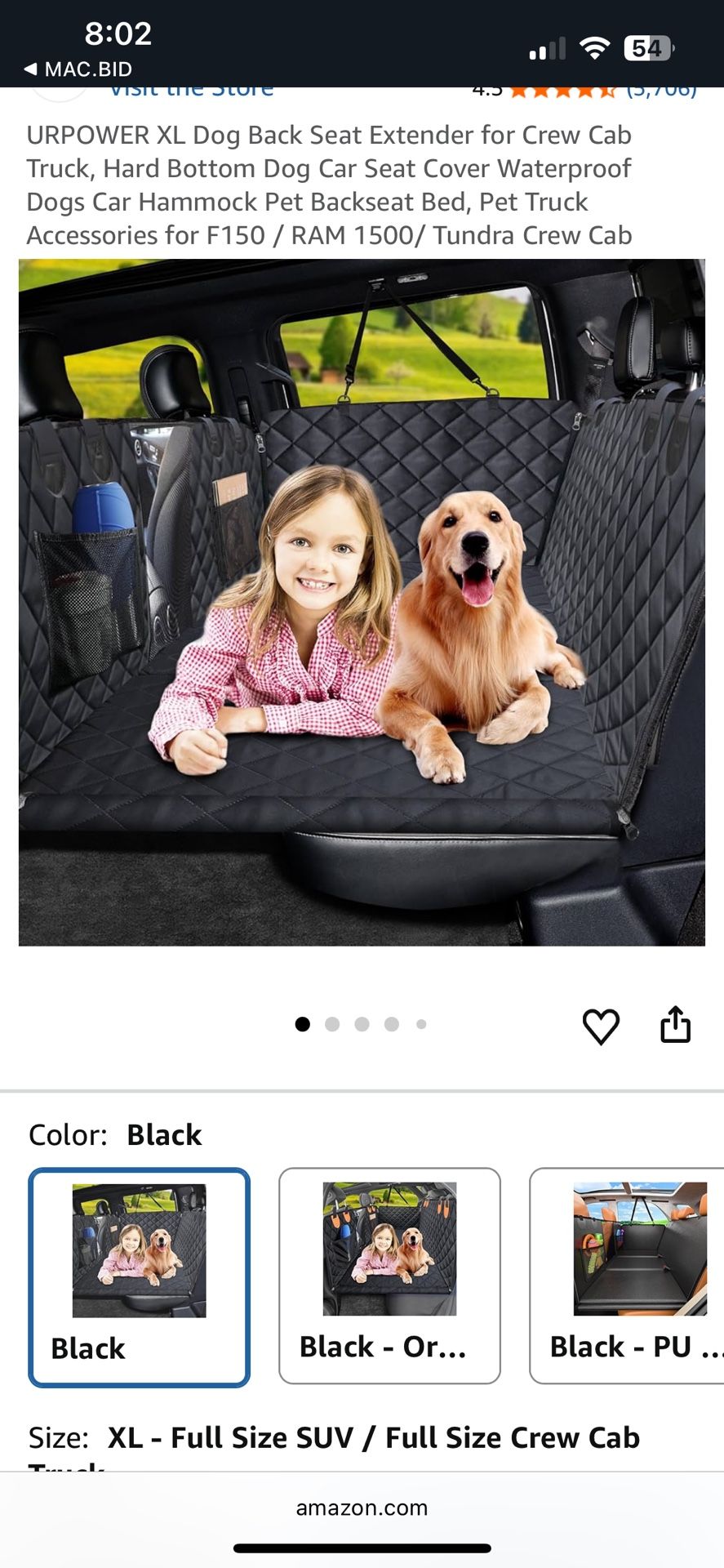 Urpower XL Dog Backseat Extender For Crew Cab Truck 