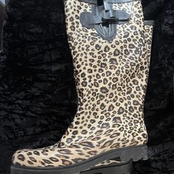 Cheetah Print Rain Boots 