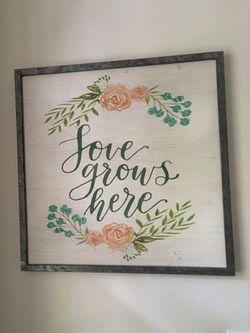 Love Grows Here Framed Wall Art