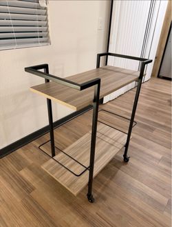 “Like New” Bar Cart with 2 Bottle Holders