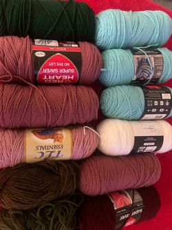 Mixed Yarn Lot – Red Heart, TLC, Mainstays