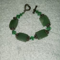 Jade & Austrian Crystal Bracelet