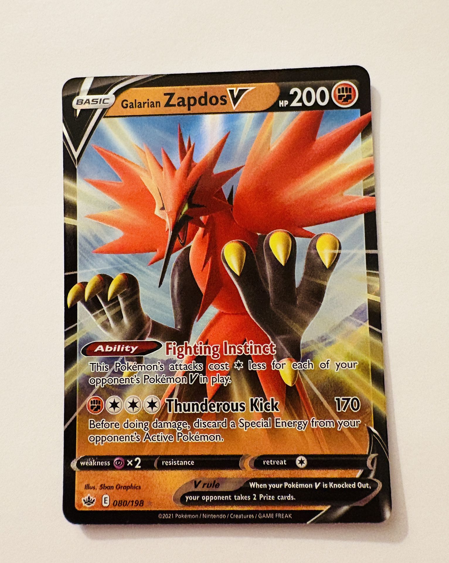 Galarian Zapdos V #80 (2021) Pokemon