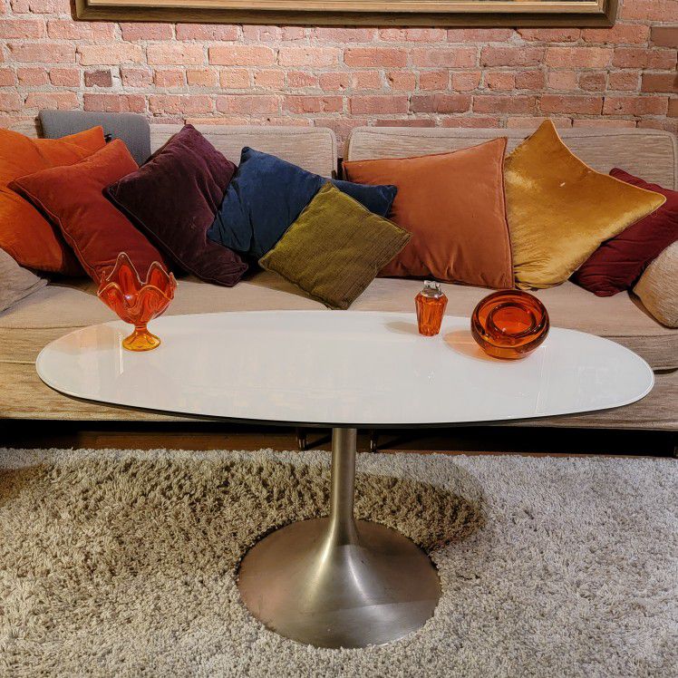 Gorgeous Glass and Metal Surfboard Coffee Table