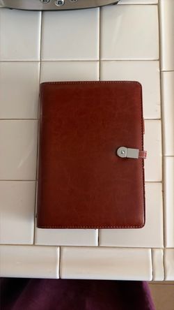 Smart power bank notebook Organizer Brown leather (7” X 9”)