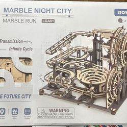 ROKR 3D Wooden Puzzles for Adults Marble Run Model Building Kit(LGA01 Marble Night City) 