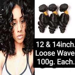 12 & 14inch. Human Hair Loose Wave.