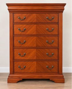 Wood 5-Drawer Tall Chest Dresser