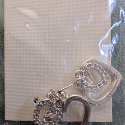 Brand New Silver Heart Earrings 