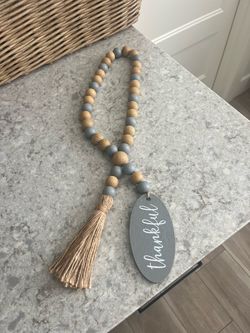 Thankful wood decor beads $5