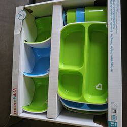 Munchkin 9 piece splash toddler dining set - New